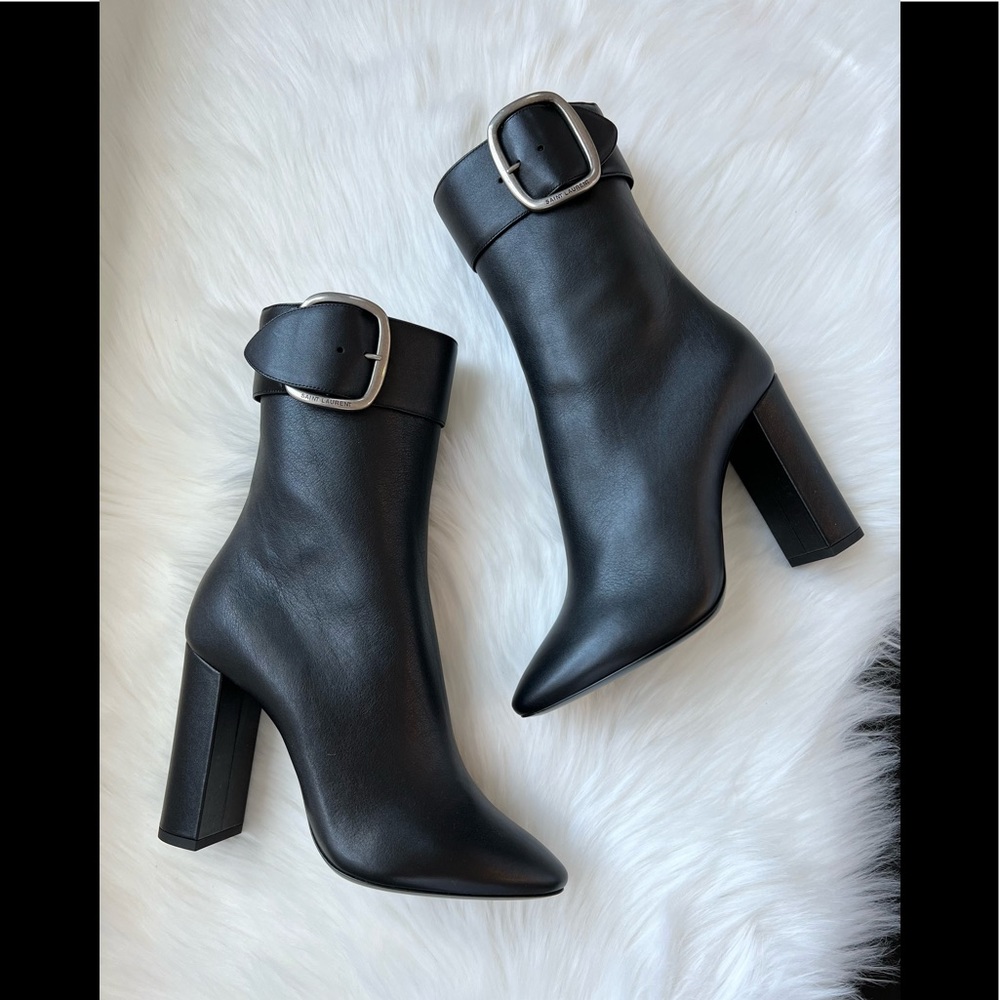 Saint Laurent Women's Black Joplin 105 Buckle B Baby Horse Size 39 - Picture 7 of 16